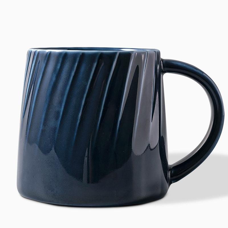 White Black Yellow Stoneware Mug Coffee Cup Teacup - dazuma