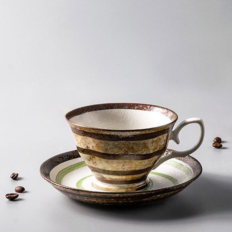 2 - Piece Stoneware Maccha Teacup Saucer Set