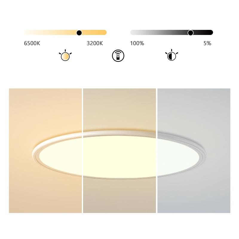 LED Round Ceiling Light Lamp with Thin Frame for Living Room Bedroom - dazuma