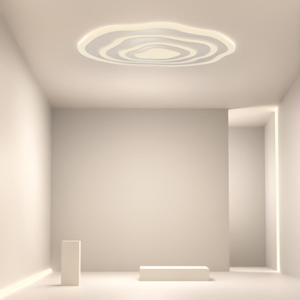 Flush Rippled Ceiling Light with Dark Frame for Living Room Bedroom - dazuma