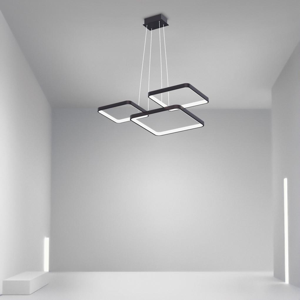 3 Squares Pendant Ceiling Light for Living Room Bedroom