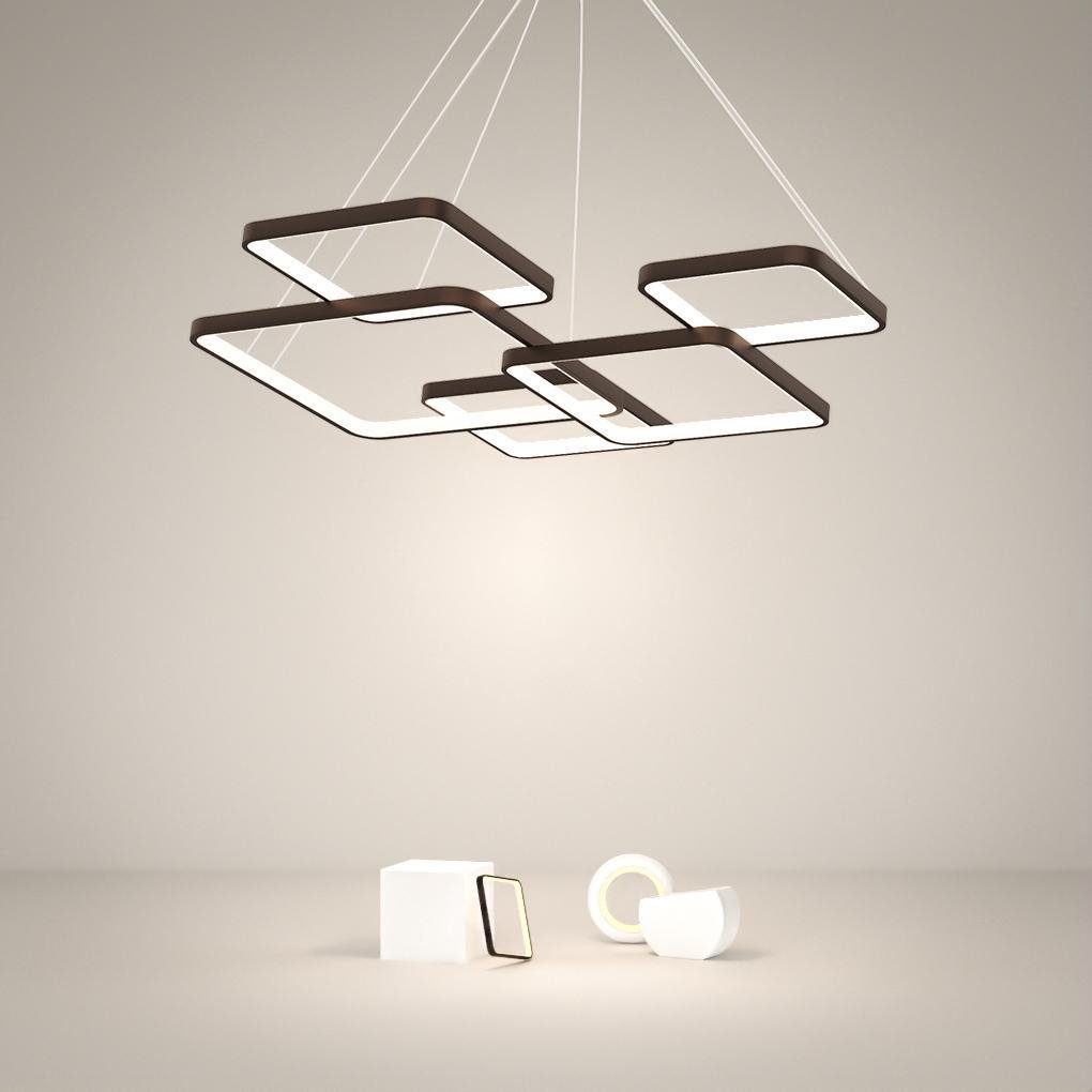 3 Squares Pendant Ceiling Light for Living Room Bedroom - dazuma