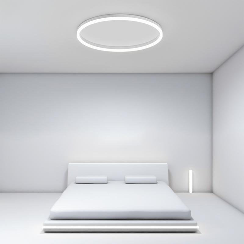 Gray Circle Ceiling Light for Living Room Bedroom - dazuma