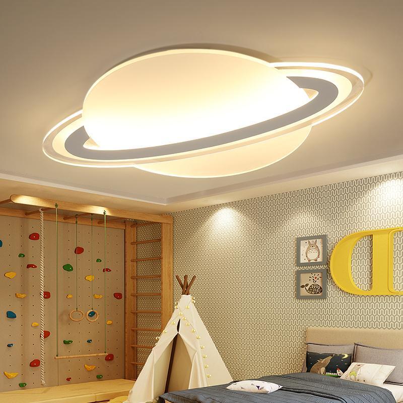 Modern Planet Shaped Flush Mount Lights Dimmable LED Ceiling Lights with Remote