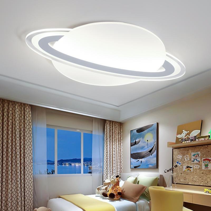 Modern Planet Shaped Flush Mount Lights Dimmable LED Ceiling Lights with Remote