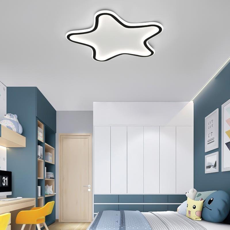 Modern Starfish Shaped Black Flush Mount Ceiling Lights Dimmable LED Ceiling Lights