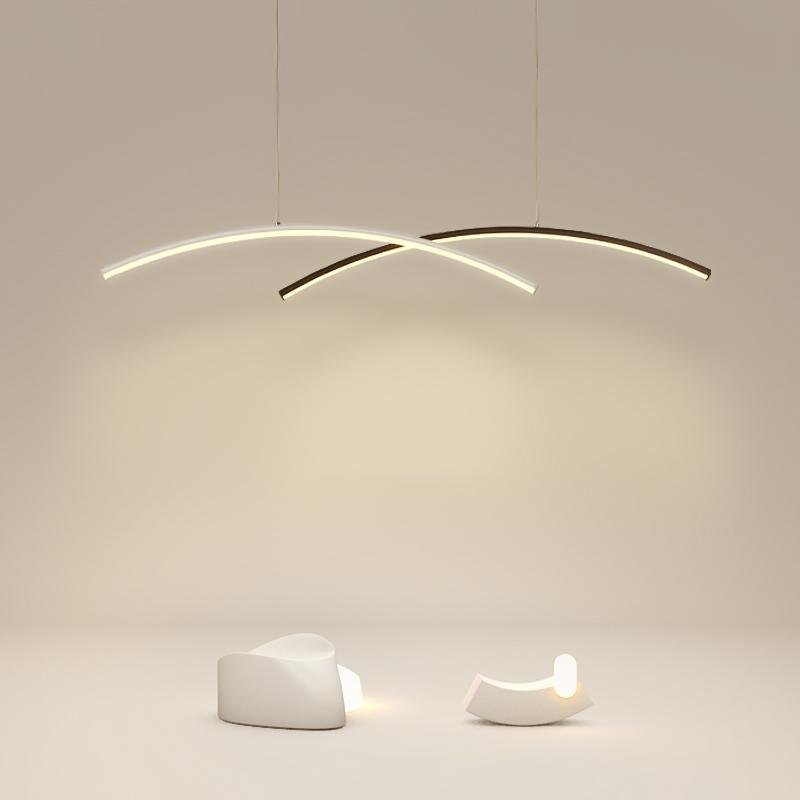 2 Piece Set Arc - Shaped Aluminum Acrylic Pendant Lighting LED Ceiling Lights