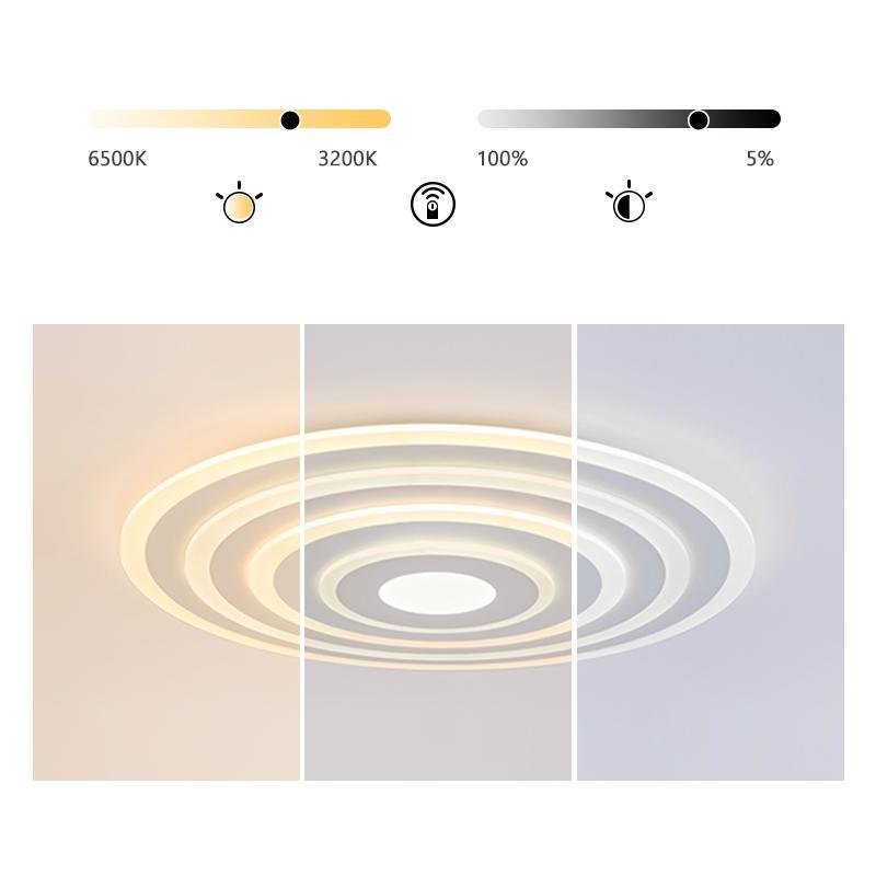 30'' Concentric Circles Modern Flush Mount Light Dimmable LED Ceiling Lights