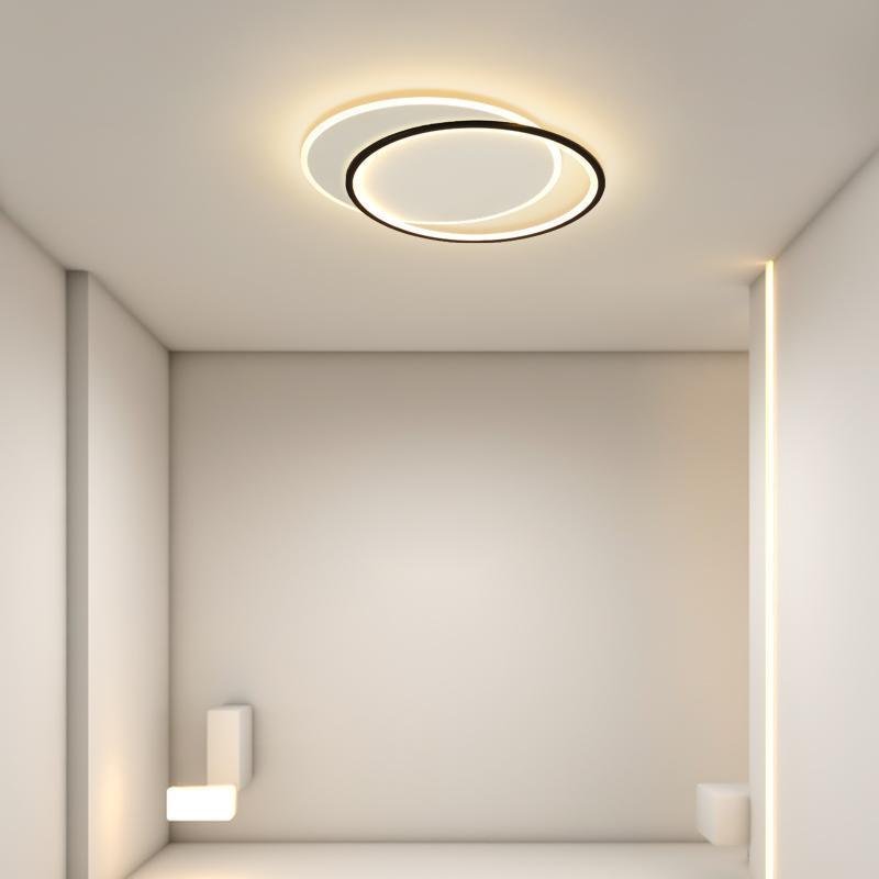 White Black Flush Mount Ceiling Lights Modern Overlapped Round Lights