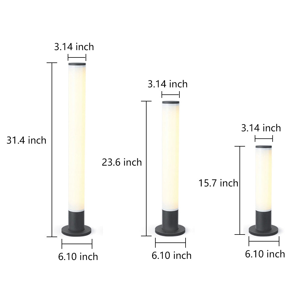 Slender Cylindrical Waterproof Modern Pathway Bollard Lights Outdoor Light - Dazuma