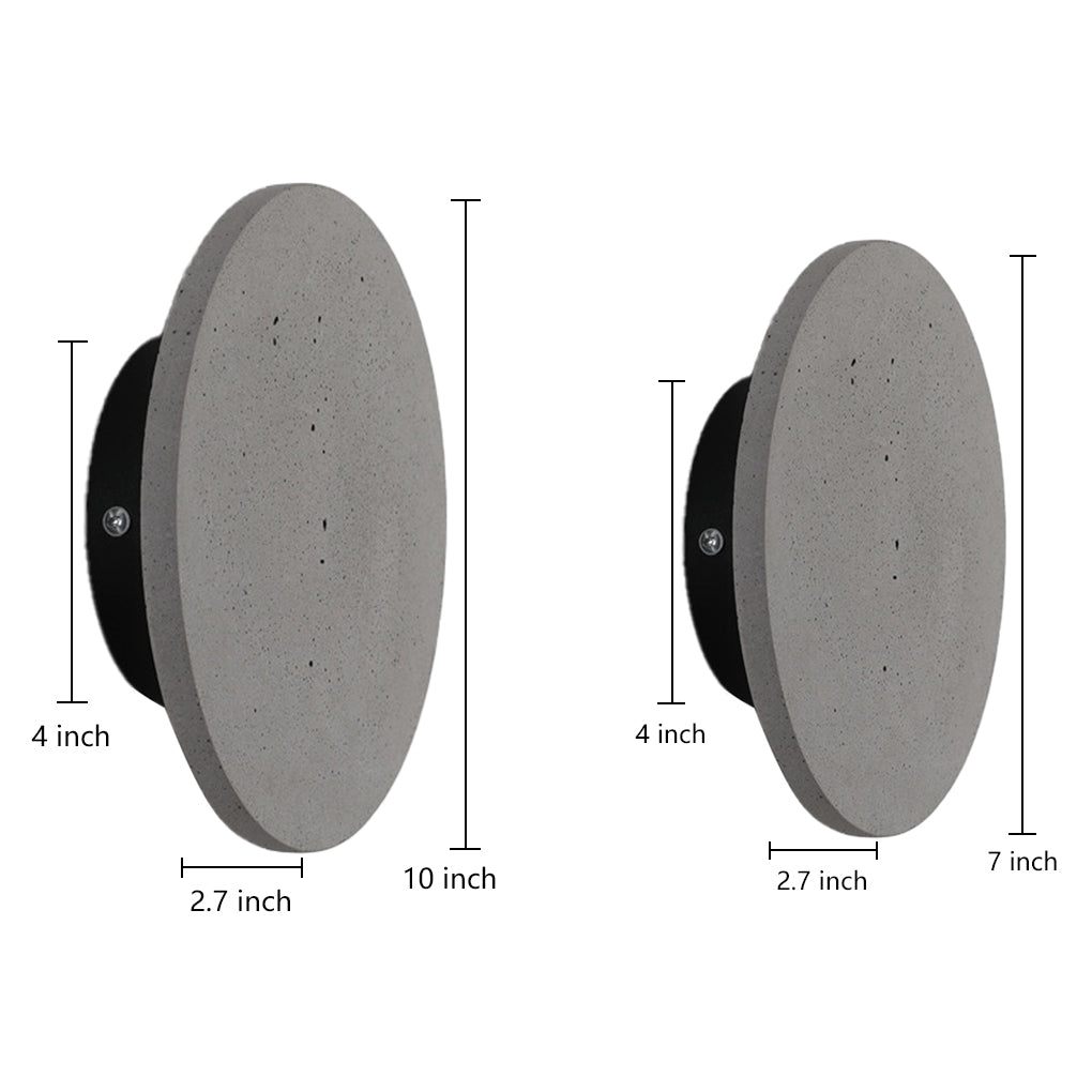 Round Concrete LED Waterproof Gray Modern Outdoor Wall Lights Porch Lights