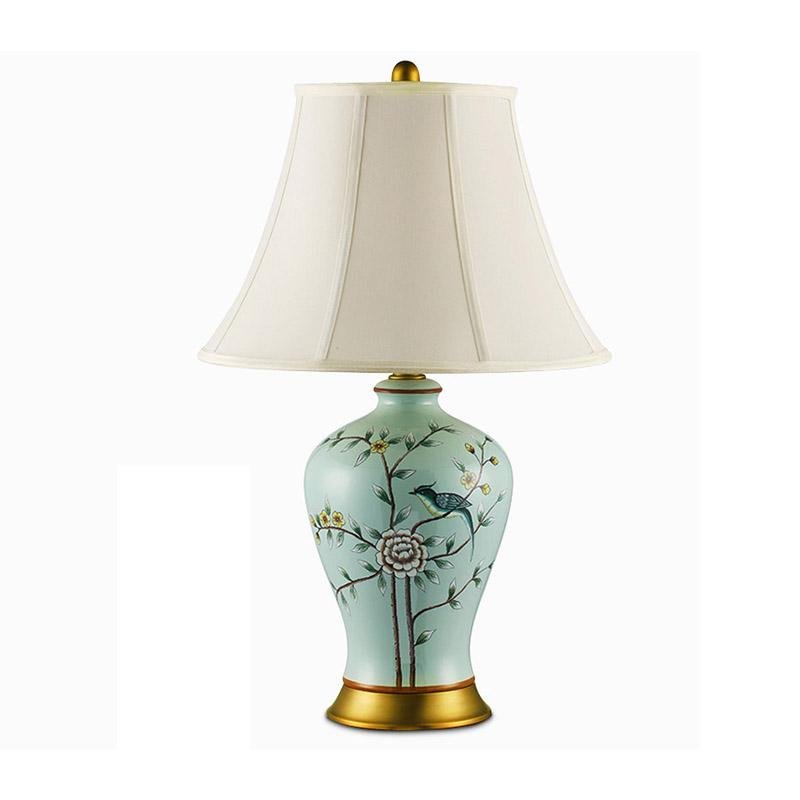 Antique Style 22'' Porcelain End Table Bedside Lamp - dazuma
