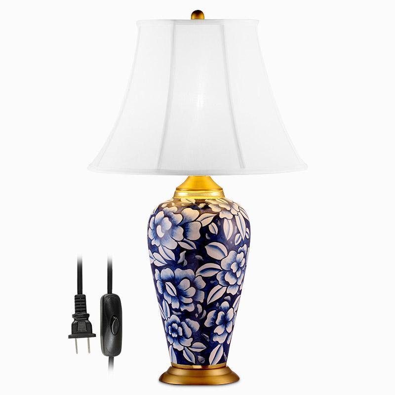 Antique Style 23'' Porcelain Flower Pattern Table Lamp - dazuma