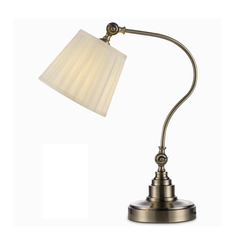 Industrial Empire - Style Metal Desk Lamp with Curved Arm and Adjustable Lighting