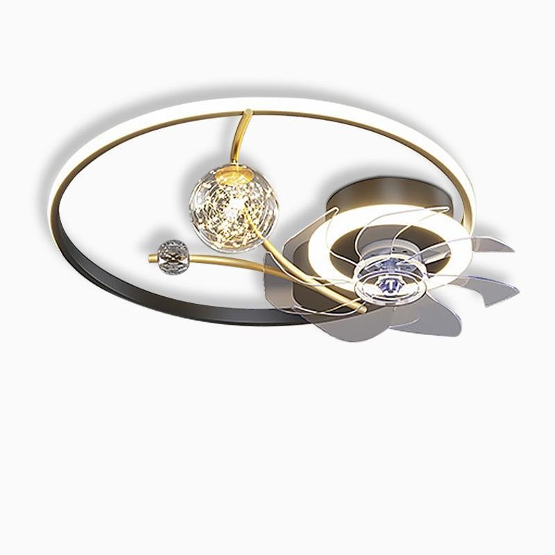 Kids Ceiling Fans with Lights Remote Round Flush Mount Ceiling Fans with LED lights