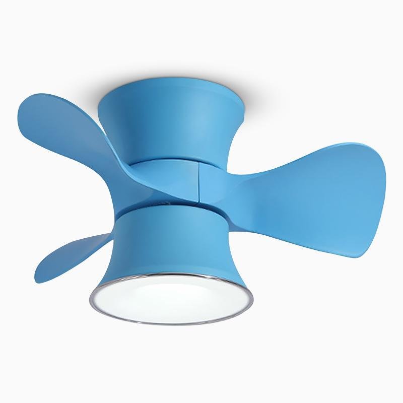 3 - Curved Blade Small Ceiling Fan with LED Light