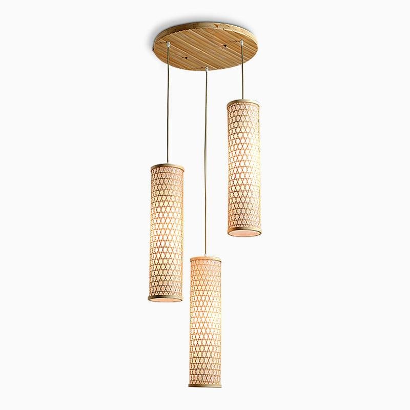 30'' Thin Cluster Design Cylinder Bamboo Pendant Lights - dazuma