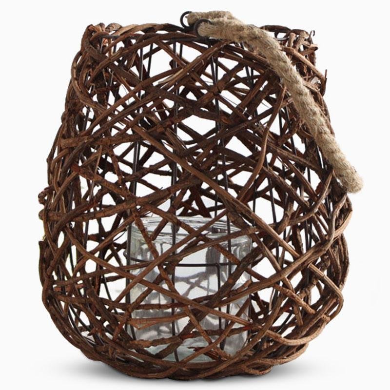 Rustic Globe Wicker Woven Floor Festival Lanterns