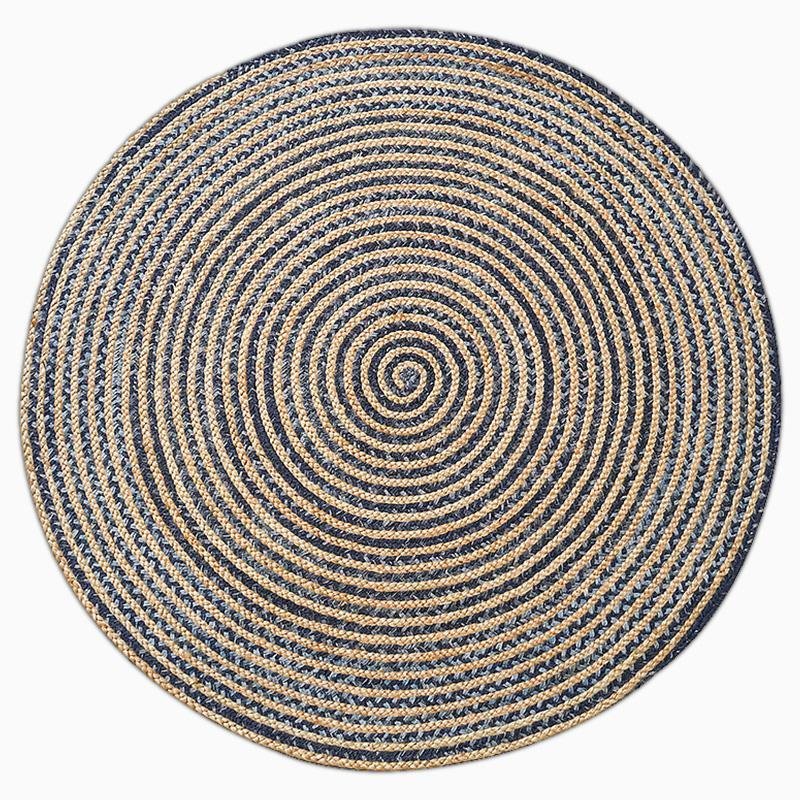 Rustic Denim and Jute Rug Rectangular Round Oval