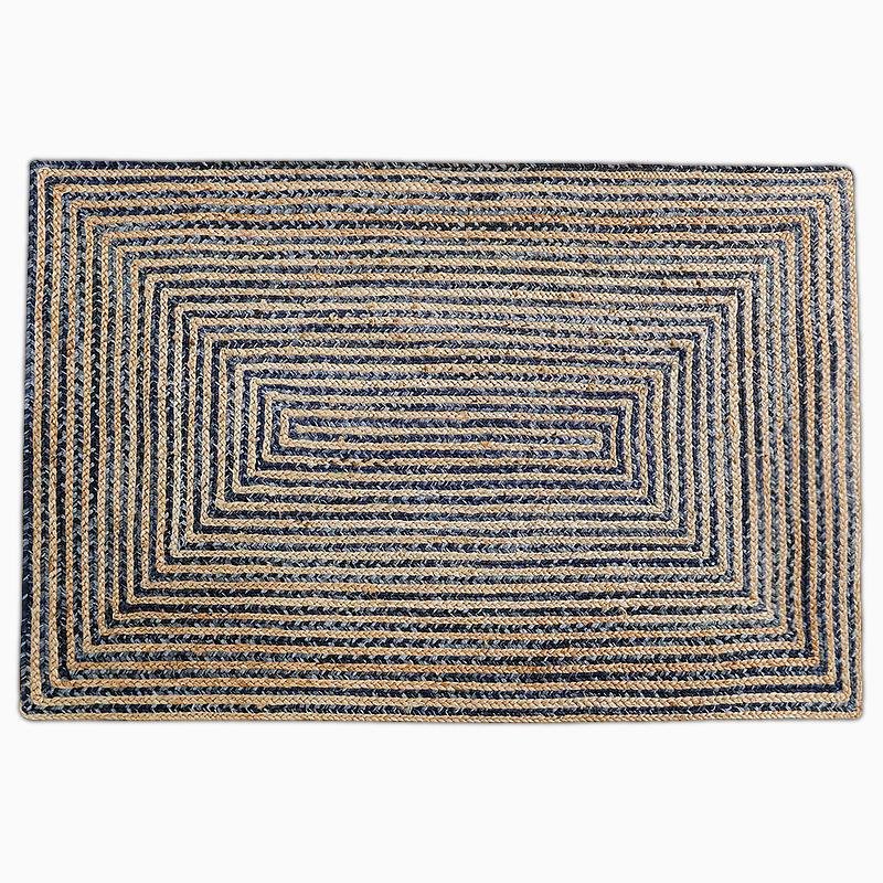 Rustic Denim and Jute Rug Rectangular Round Oval
