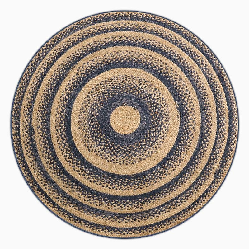 Rustic Galaxy Color Jute Rug Round Oval