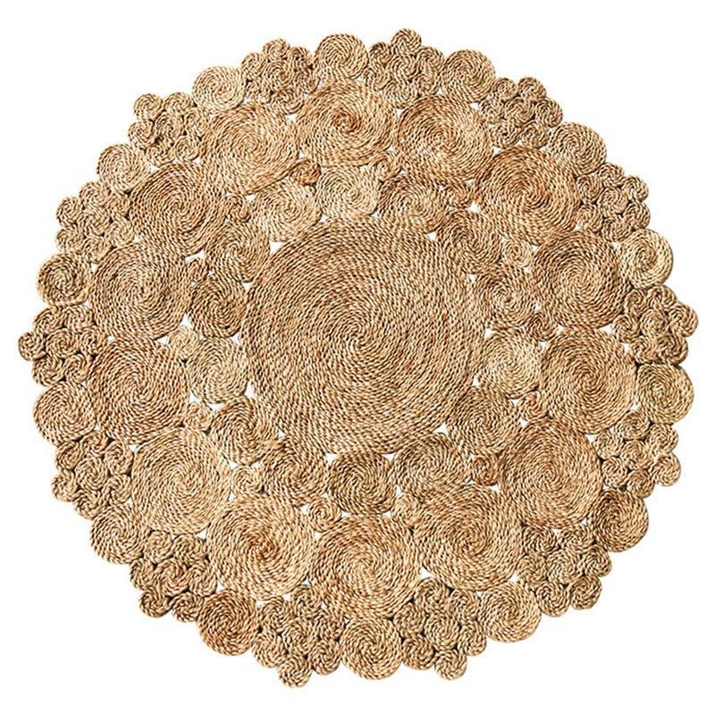 Rustic Round Octagonal Oval Rectangular Decorative Hemp Rug