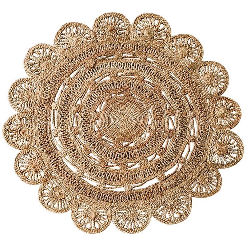 Rustic Round Octagonal Oval Rectangular Decorative Hemp Rug