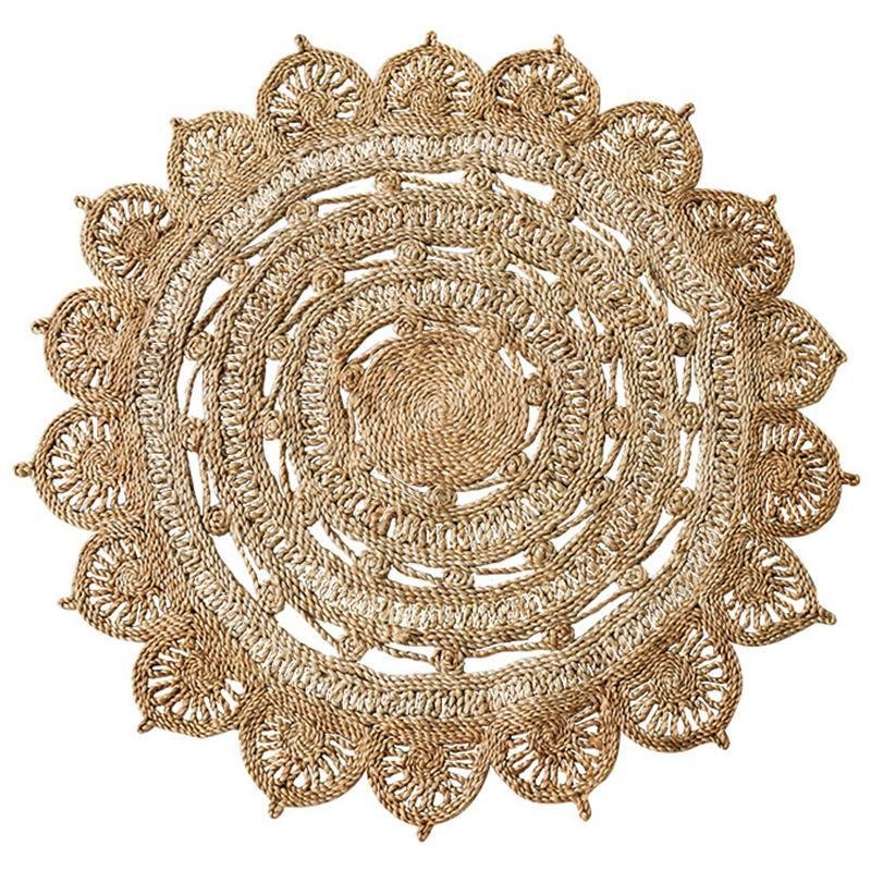 Rustic Round Octagonal Oval Rectangular Decorative Hemp Rug