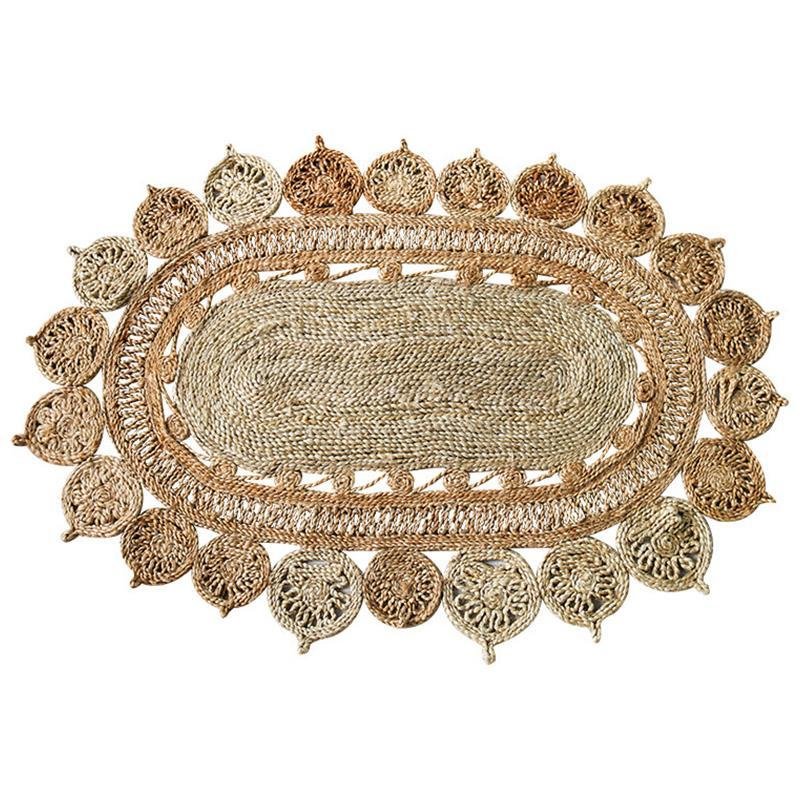 Rustic Round Octagonal Oval Rectangular Decorative Hemp Rug