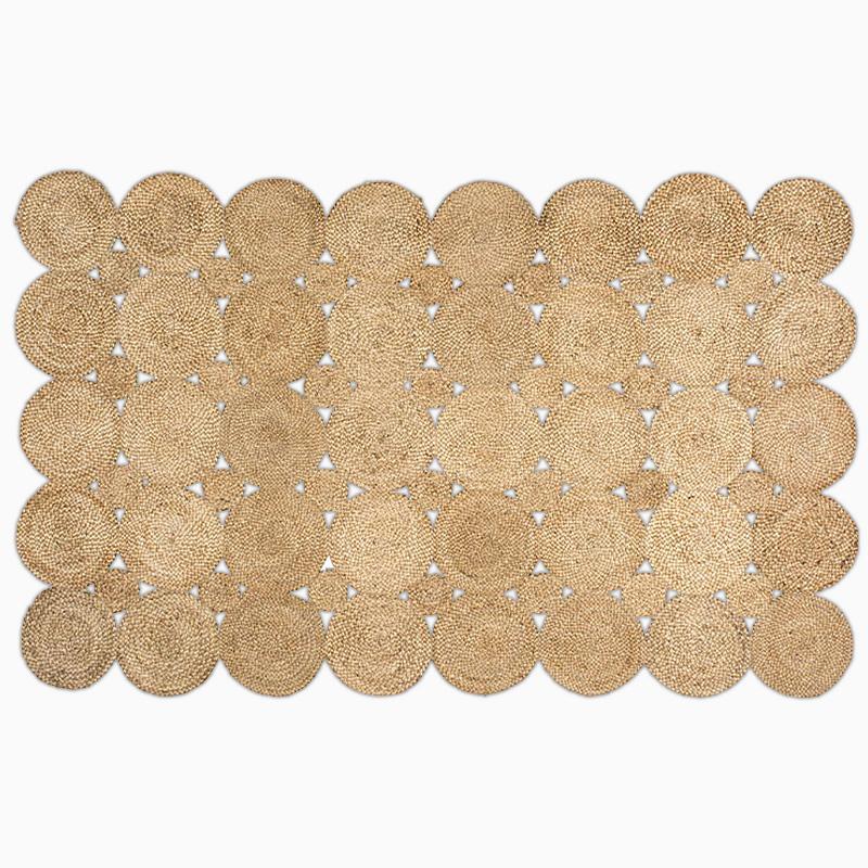Rustic Round Rectangular Leaf Hemp Rugs