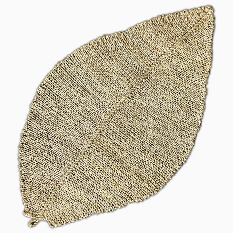 Rustic Round Rectangular Leaf Hemp Rugs