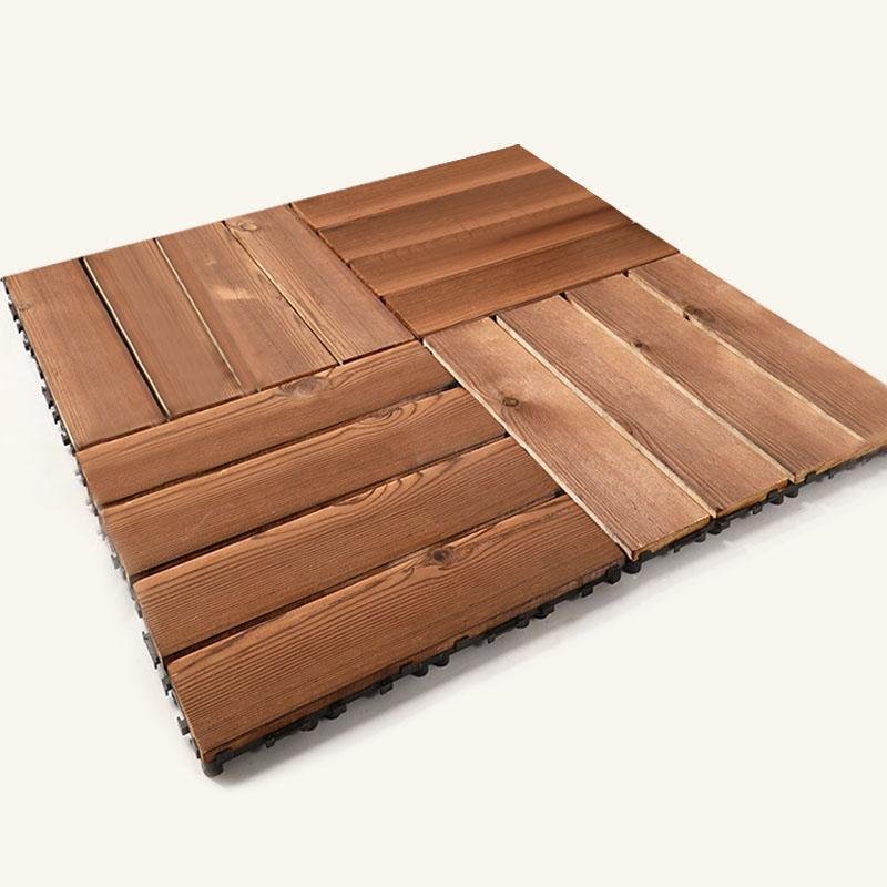 Rectangular Natural Wood Bath Rugs Nut Brown Mats