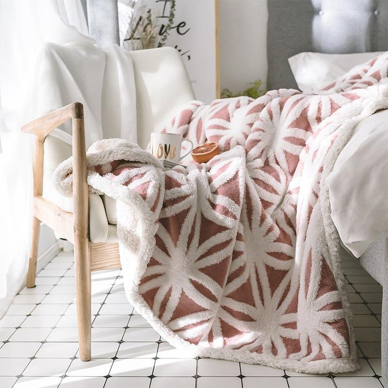 Rectangular Berber Fleece Cotton Linter Blanket Throw Winter Warm Fuzzy Shaggy Fluffy Blanket