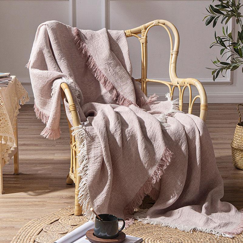 Rectangular Linen Blanket Throw Soft Warm Fluffy Blanket