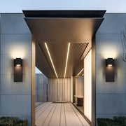 Square Waterproof LED Up and Down Lights Modern Outdoor Wall Lamp Wall Sconce Lighting | Dazuma