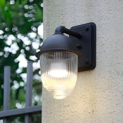 Waterproof Glass Ball Matte Black Modern Outdoor Wall Lamp Exterior Lights | Dazuma