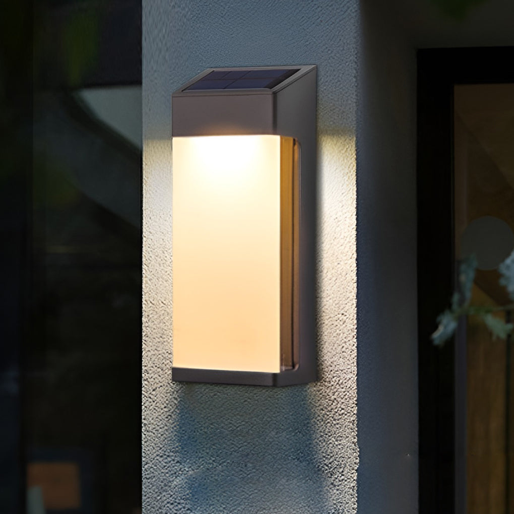 2 Pcs Rectangular LED Light-controlled Waterproof Outdoor Solar Sconce Lighting | Dazuma