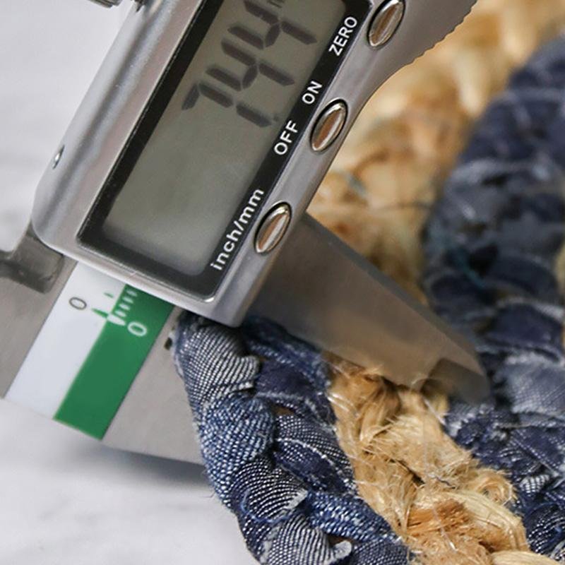 Denim Jute Yellow Blueish Gray Schemed Rug