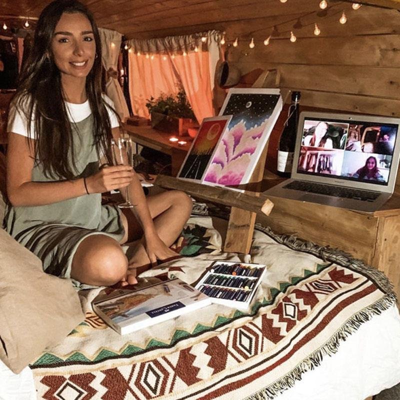 Bohemia Rectangular Cotton Campaign Panic Rugs