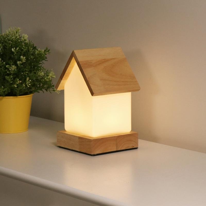 LED Wooden Small House Kids and Baby Lamp
