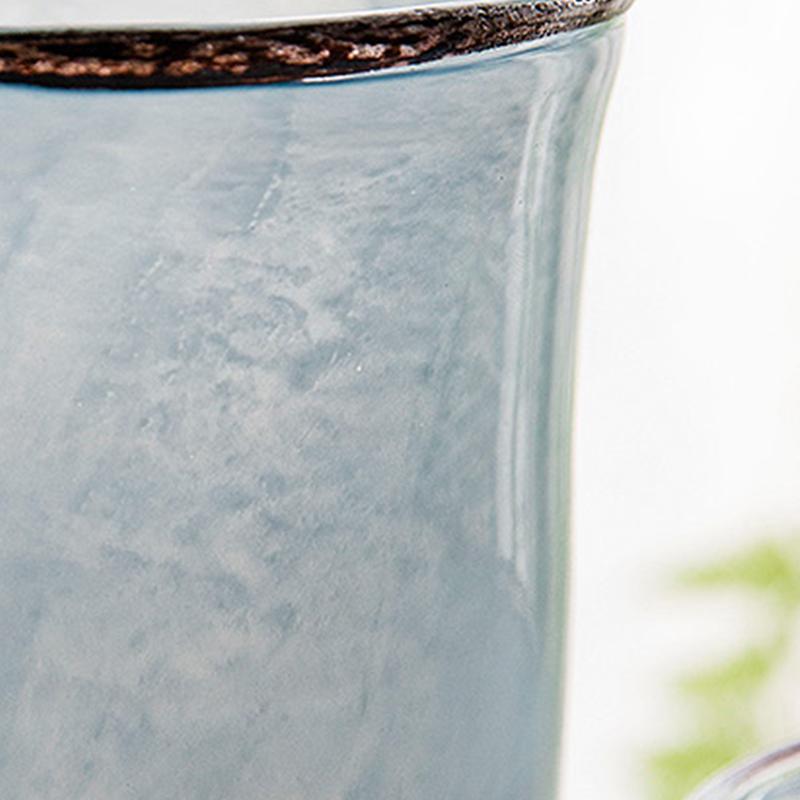 Nordic Modern Style Transparent Glass Blue Vases Cylinder Decorative Flower Vases