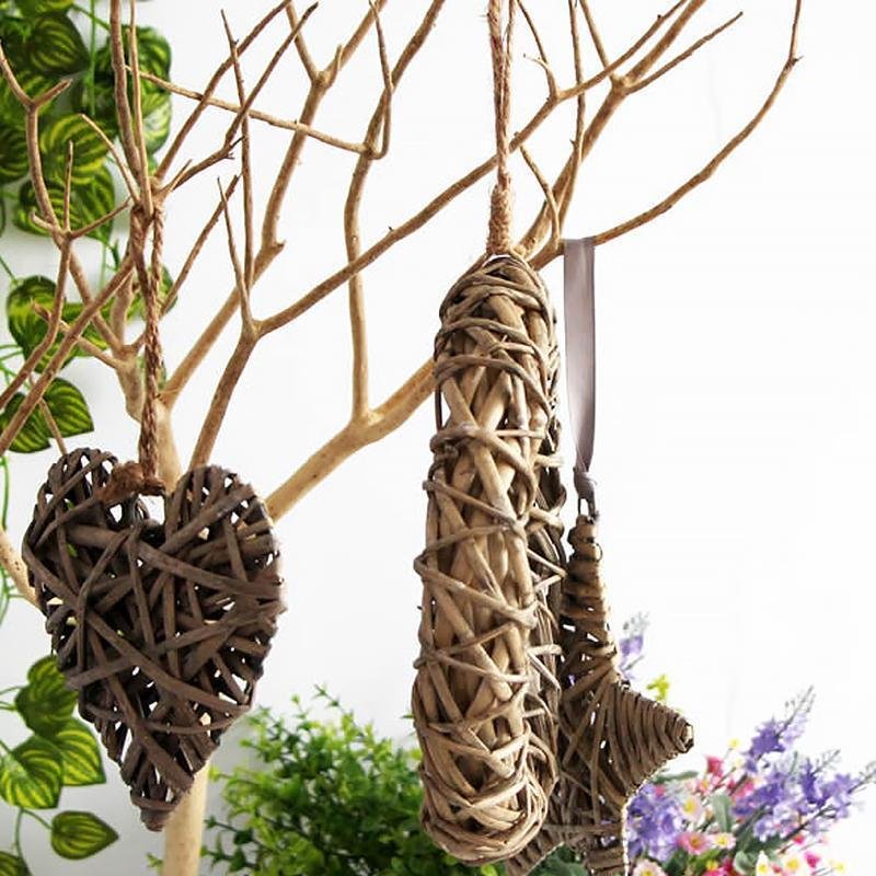 Round Star Heart Shape Wicker Decorative Woven Wall Hangings