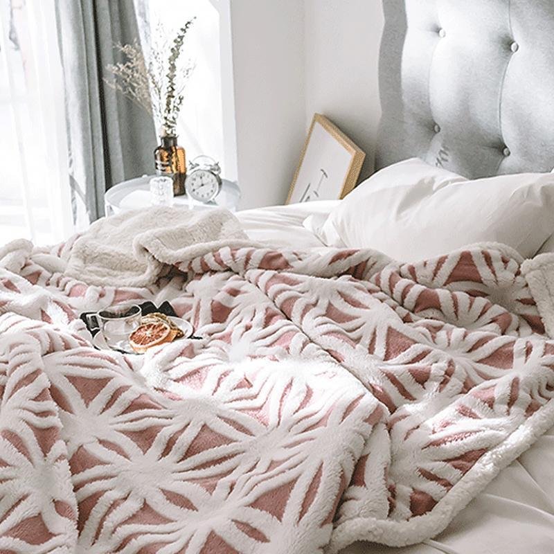 Rectangular Berber Fleece Cotton Linter Blanket Throw Winter Warm Fuzzy Shaggy Fluffy Blanket