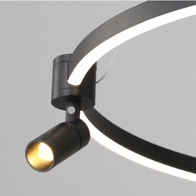 Simple Linear Modern Chandeliers Adjustable Angle Spotlight Circle Chandelier
