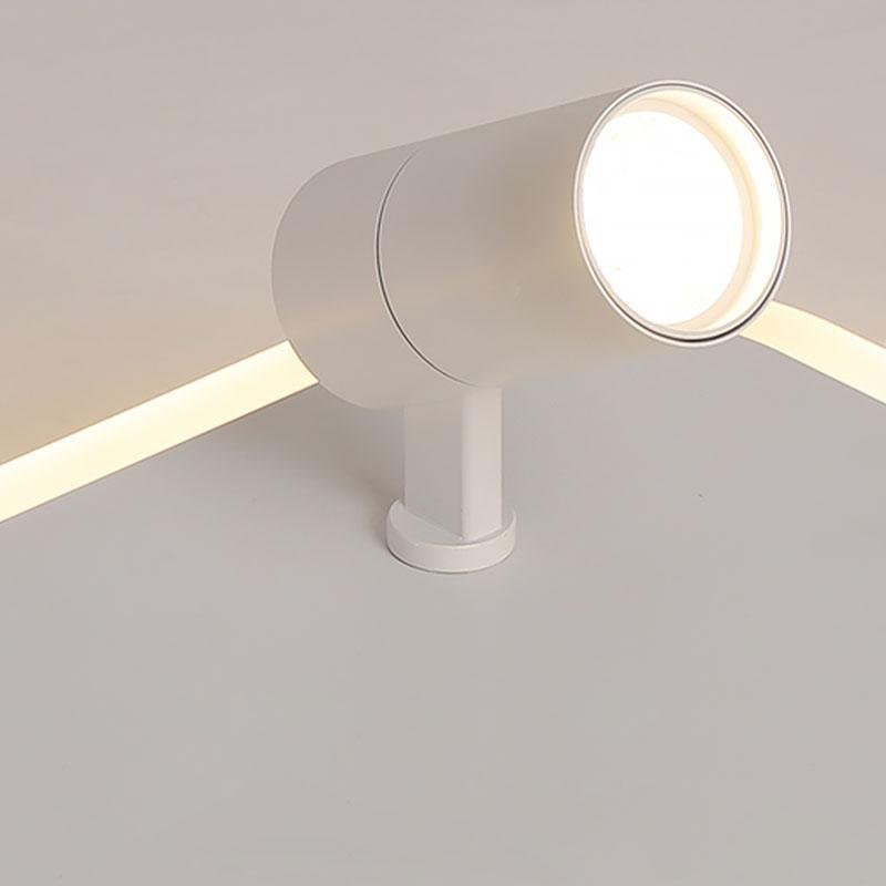 Rectangular Square Dimmable Flush Mount LED Lights with Adjustable Spotlights