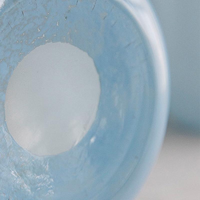 Nordic Modern Style Transparent Glass Blue Vases Cylinder Decorative Flower Vases