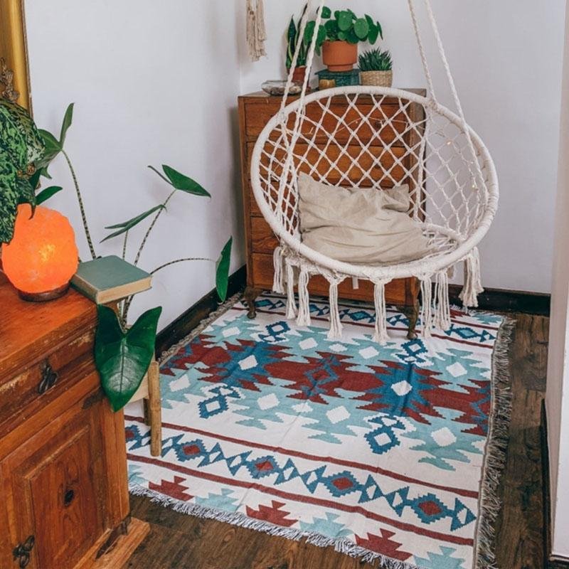 Bohemia Rectangular Cotton Campaign Panic Rugs