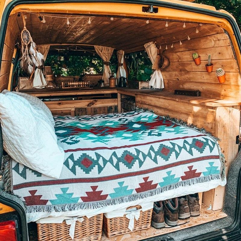 Bohemia Rectangular Cotton Campaign Panic Rugs