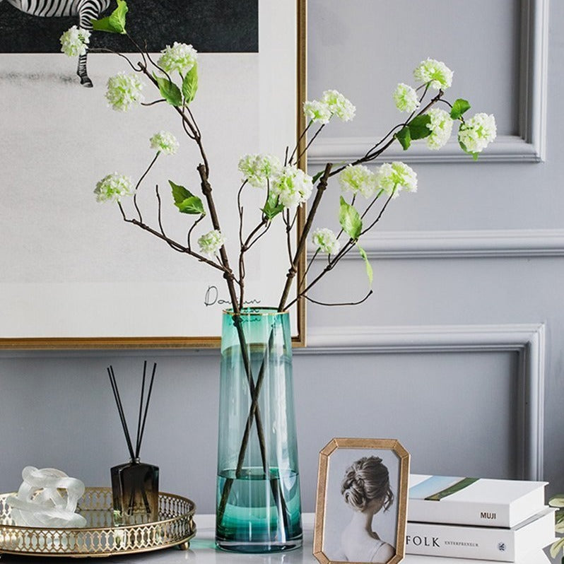 Cylinder Glass Hydroponic Cone Vases Blue Black Vases