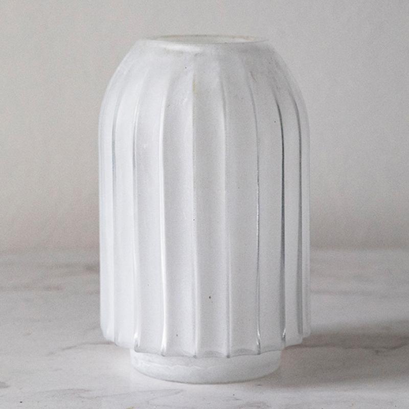 Frosted Glass White Vases Decorative Flower Vases